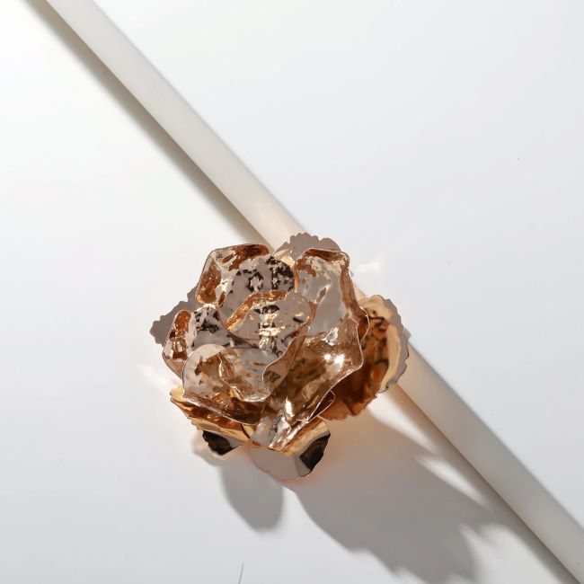 Ornate Gold Flower Brooch