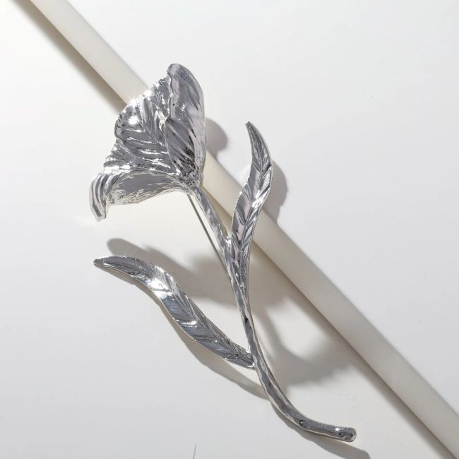 Rose Brooch, Colour: Silver