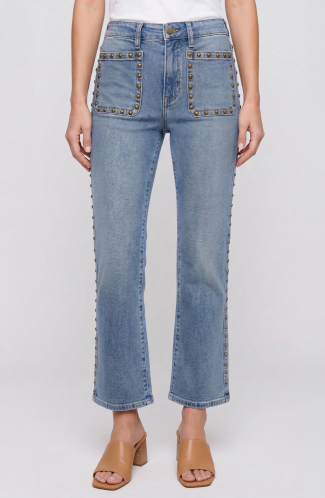 Hannah Crop Flare with Studs
