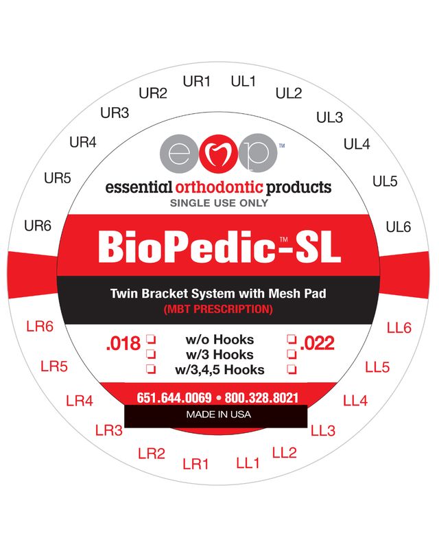 5 x 5 MBT SELF LIGATING Bracket Set with 3,4,5 Hooks