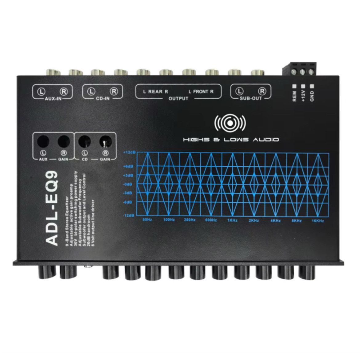 ​9 Band Equalizer ADL-EQ9  with *Highs &amp; Lows Audio logo*