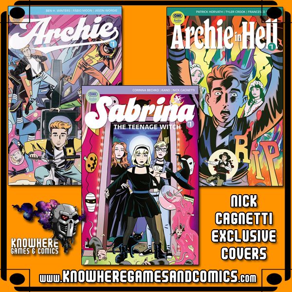 Archie 2026 Knowhere Exclusive 3-Pack Nick Cagnetti covers Archie 2026 Knowhere Exclusive 3-Pack Nick Cagnetti covers