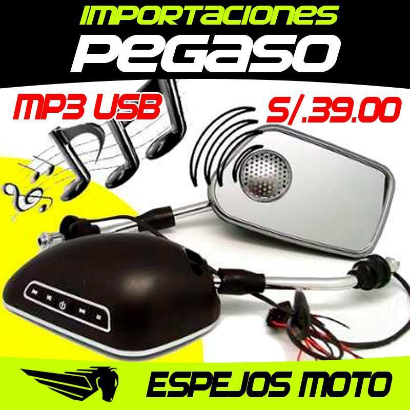 ESPEJOS MOTO CON MP3, USB  SD