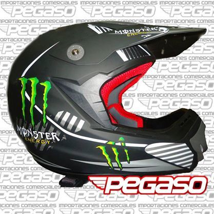 Casco moto croos monster negro mate