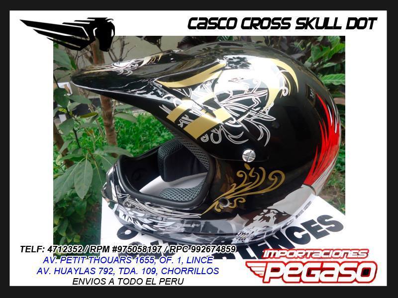 CASCO MOTO CROSS SKULL CON CERTIFICACION DOT