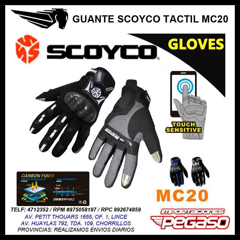 GUANTE SCOYCO TACTIL FIBRA CARBÓN MC20