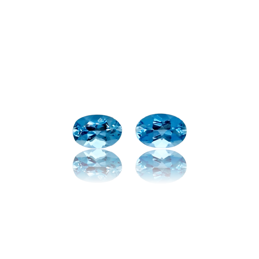 Aigue Marine - Lot De 2 - 0,8 CT