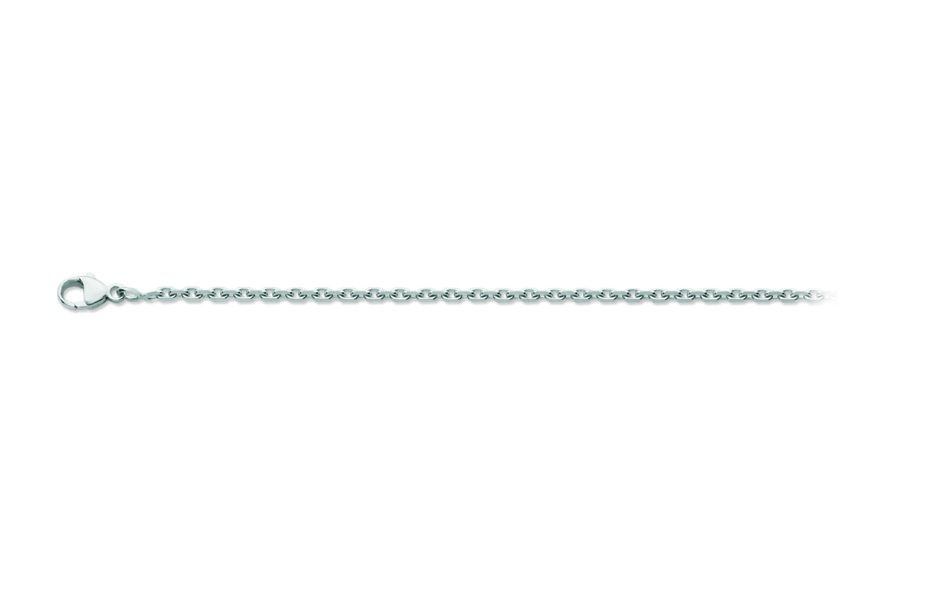 Chaîne Maille Forçat diamantée Or Blanc 1