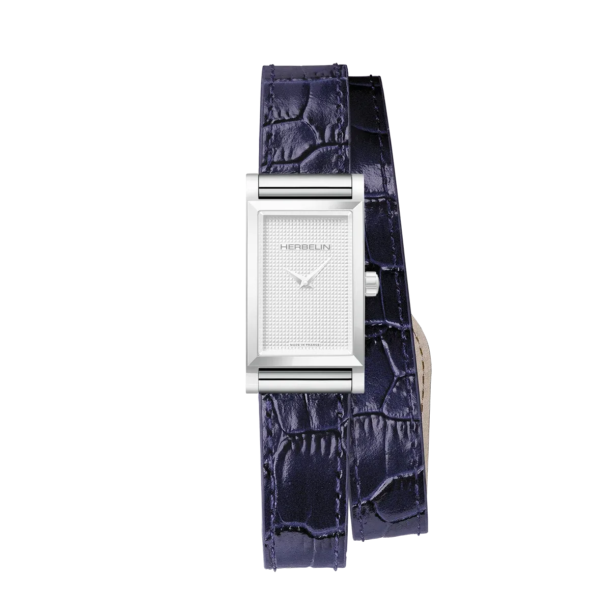 Bracelet Double - Bleu Marin Croco