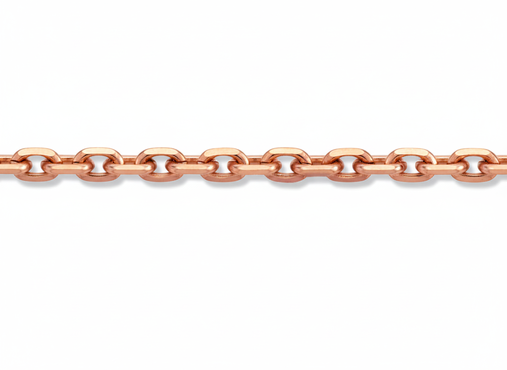 Chaîne Forçat Diamantée  - Or Rose 18K