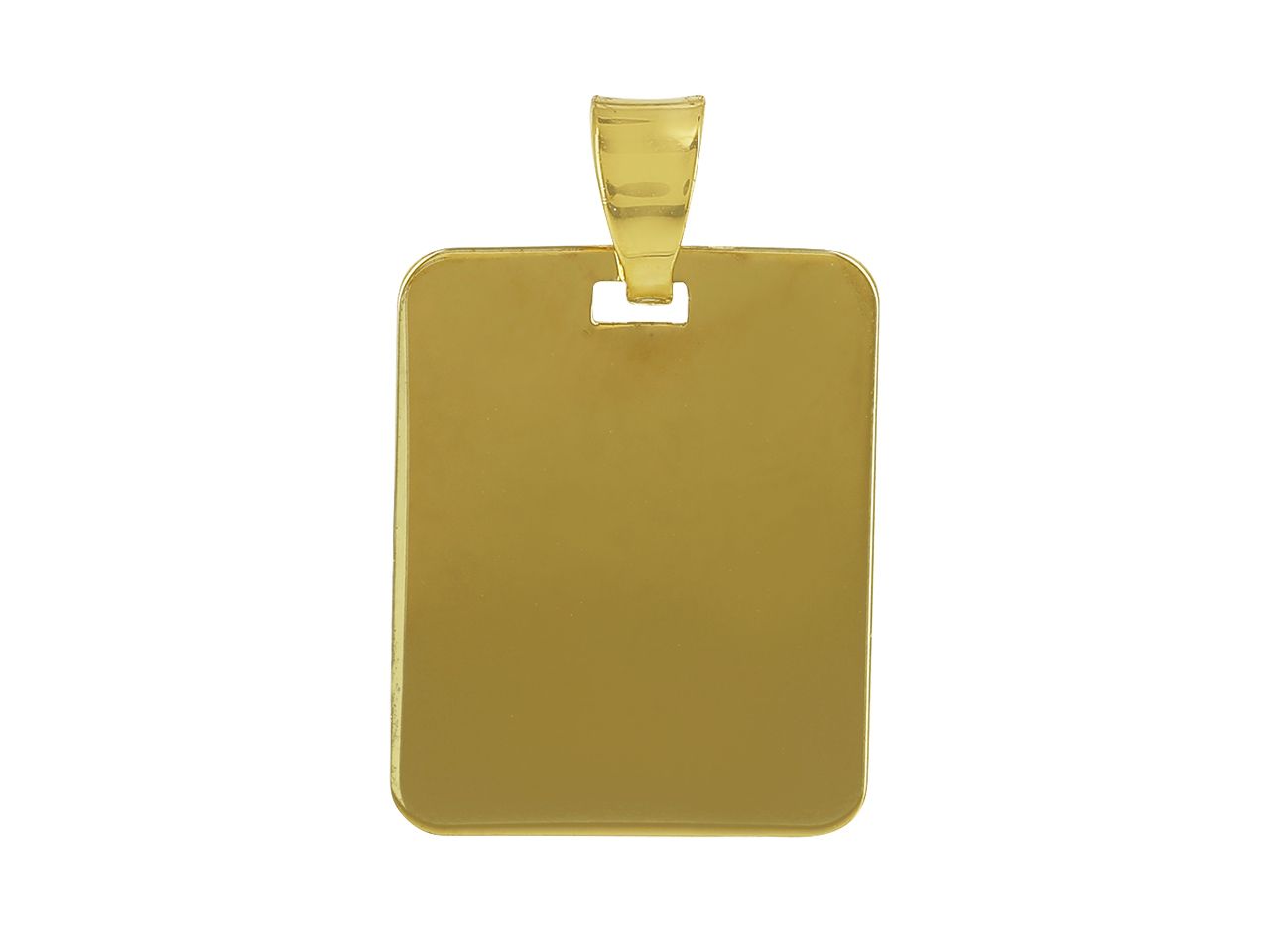 Pendentif Plaque Identité - Rectangle  - Or Jaune 18K