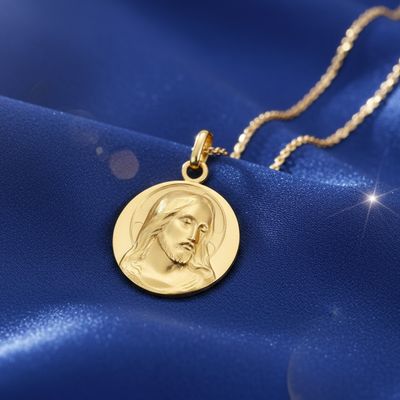 Médaille Christ Massive - Or Jaune 18K