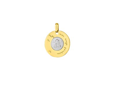 Disque Ange Bicolore - Or Massif 18K