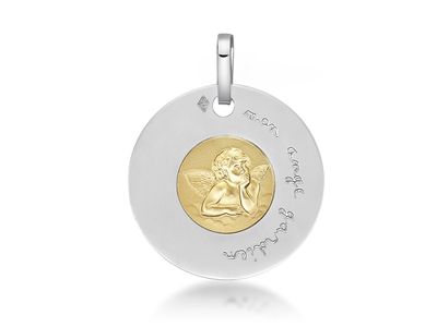 Disque Ange Bicolore - Or 18K