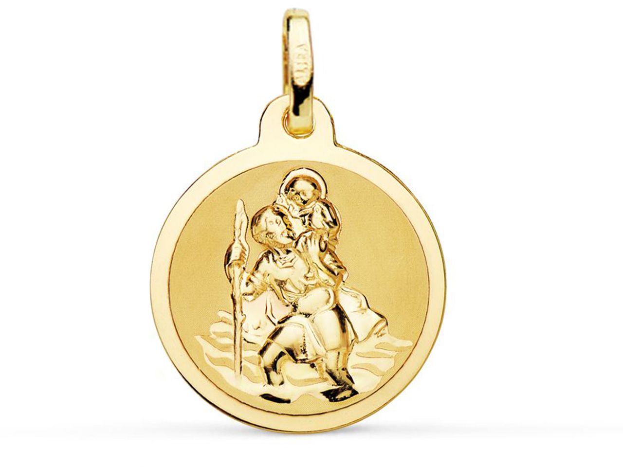 Médaille Saint-Christophe Sablée - Or Jaune 18K