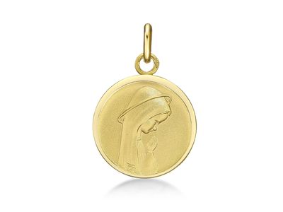 Médaille Ste Vierge Massive - Or Jaune 18K - Ø17 mm