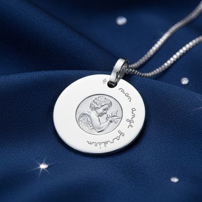 Disque Ange  - Or Blanc 18K