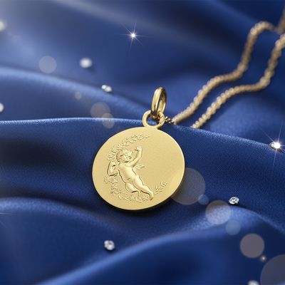 Médaille Cupidon Massive - Or Jaune 18K
