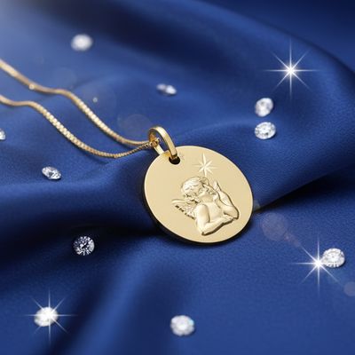 Médaille Ange Étoilé - Or Jaune 18K