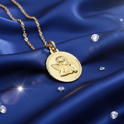 Médaille Ange Creuse Légère - Or Jaune 18K