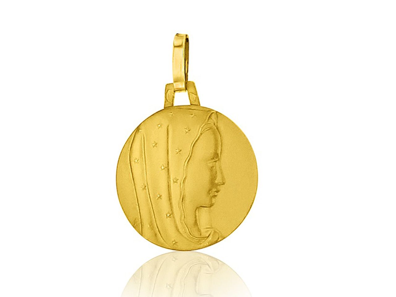 Médaille Ste Vierge Massive - Or Jaune 18K - Ø16 mm