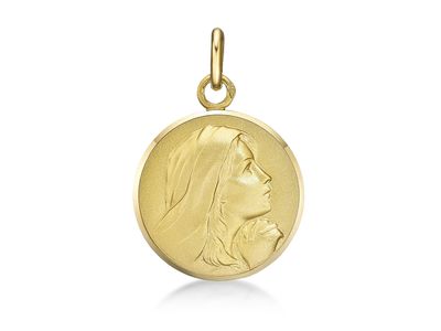 Médaille Ste Vierge Massive - Or Jaune 18K - Ø18 mm