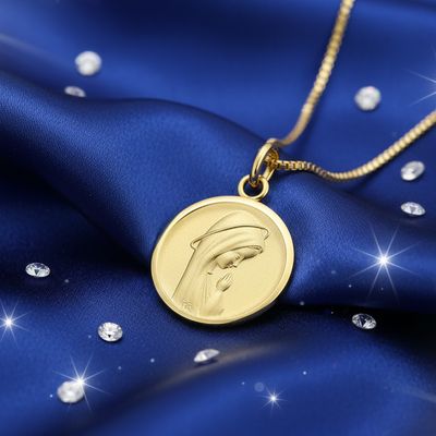 Médaille Ste Vierge Massive - Or Jaune 18K - Ø17 mm