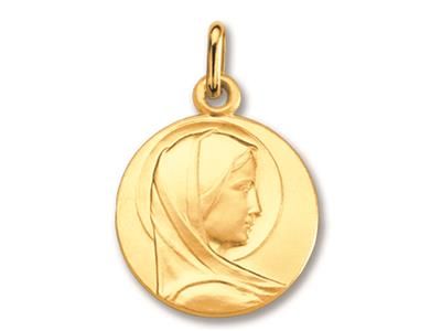 Médaille Vierge Au Voile - Or Jaune 18K