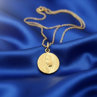 Médaille Vierge En Prière - Or Jaune 18K