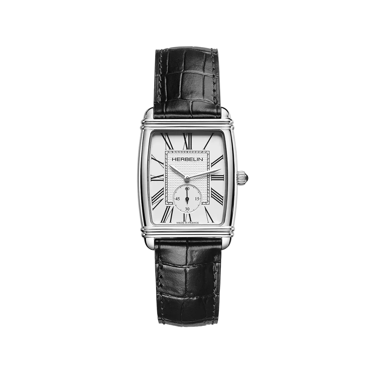 Montre "ART DÉCO" – Petite Seconde– Acier & Cuir
