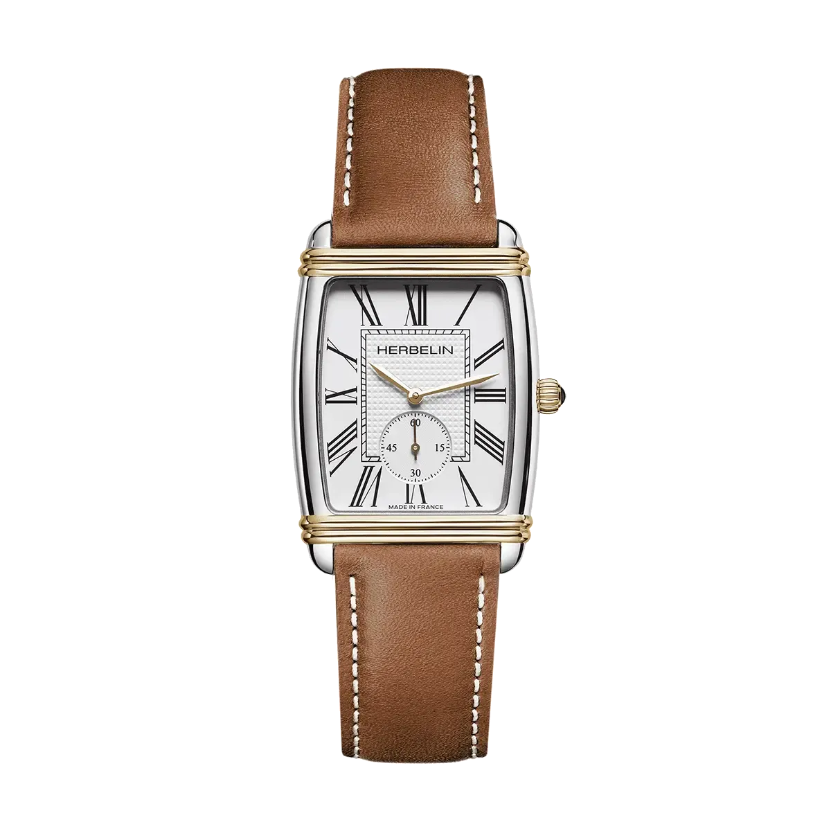 Montre "ART DÉCO" – Petite Seconde – Bicolore & Cuir