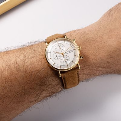 Montre "INSPIRATION" – Chronophage – Doré & Cuir Camel