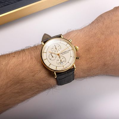 Montre "INSPIRATION" – Chronophage – Doré & Cuir Noir