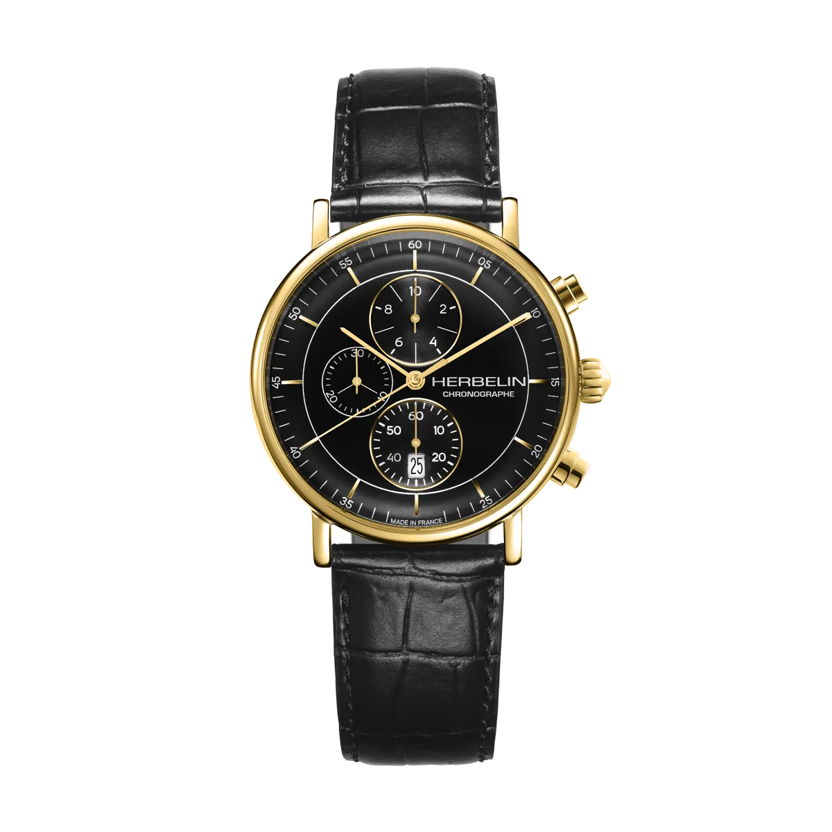 Montre "INSPIRATION" – Chronophage – Doré & Cuir Noir