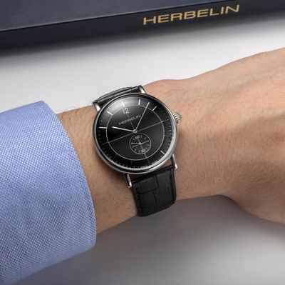 Montre "INSPIRATION" – Petite Seconde – Acier & Noir