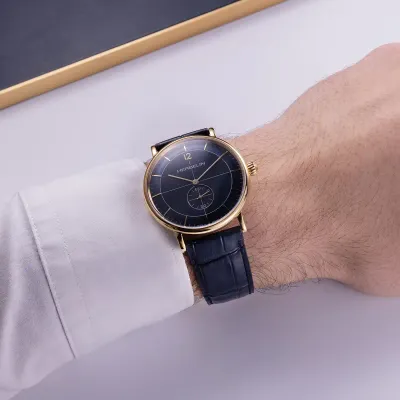 Montre "INSPIRATION" – Petite Seconde – Cuir Bleu