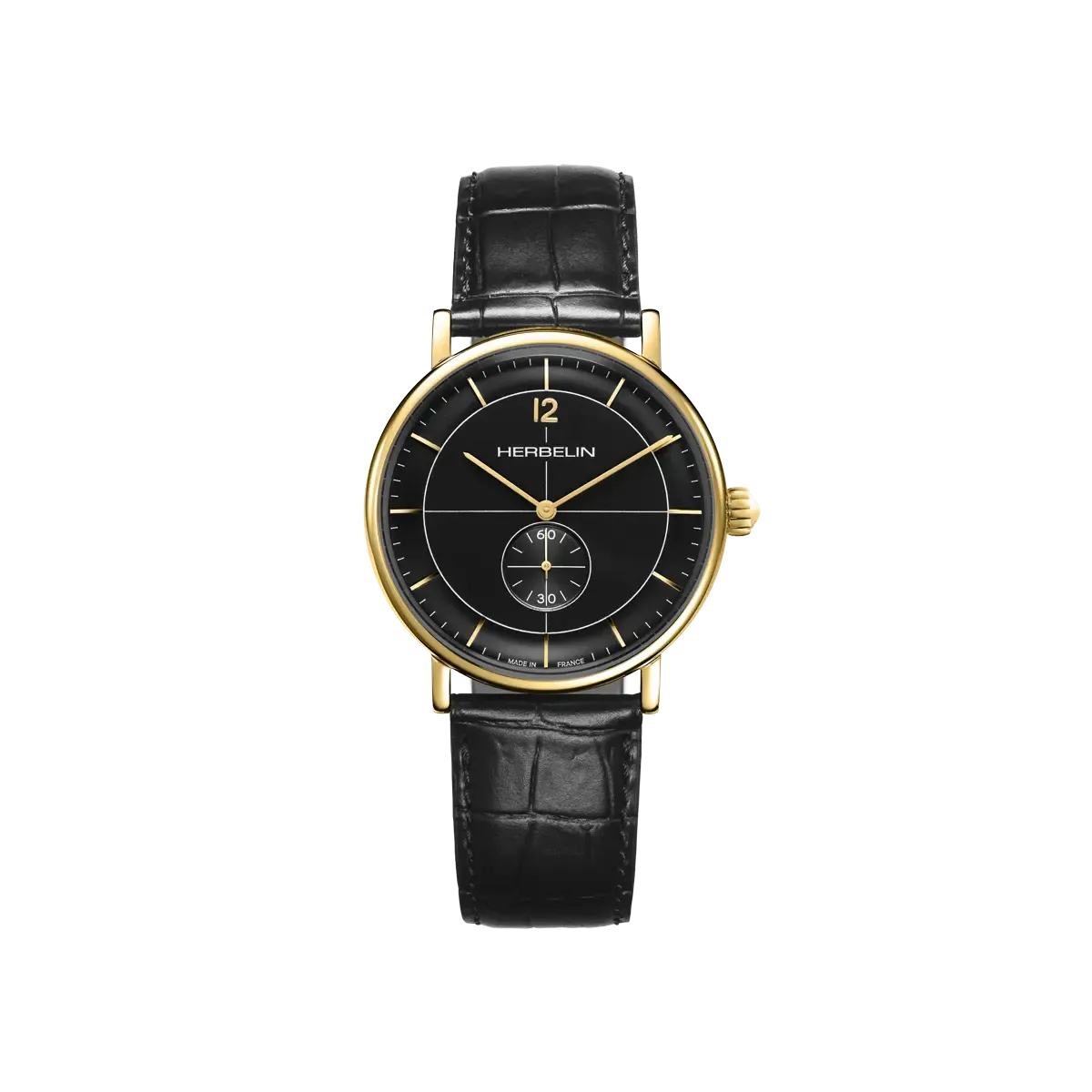 Montre "INSPIRATION" – Petite Seconde – Cuir Noir