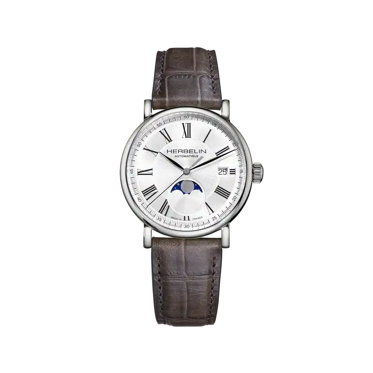 Montre "INSPIRATION" – Phase De Lune – Acier & Cuir