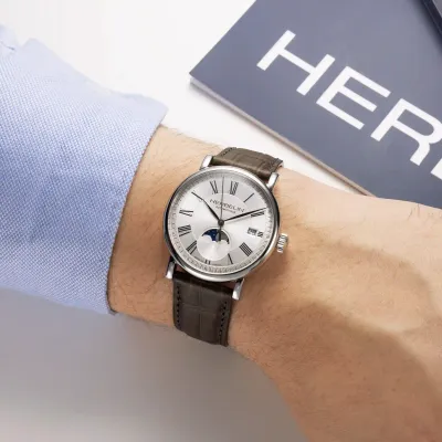 Montre "INSPIRATION" – Phase De Lune – Acier & Cuir