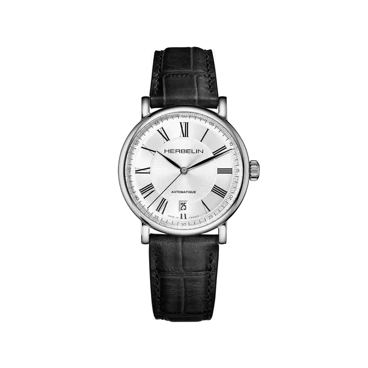 Montre "INSPIRATION" – Automatique – Acier & Cuir Noir