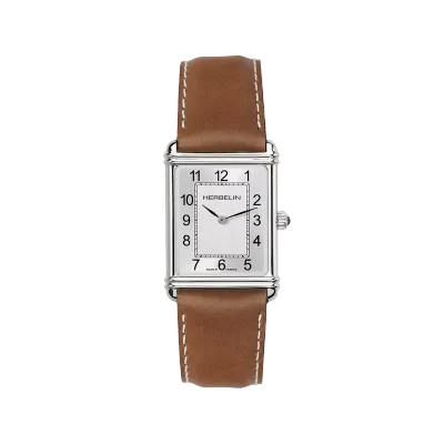 Montre "ART DÉCO" – Petite Seconde – Acier & Cuir Brun