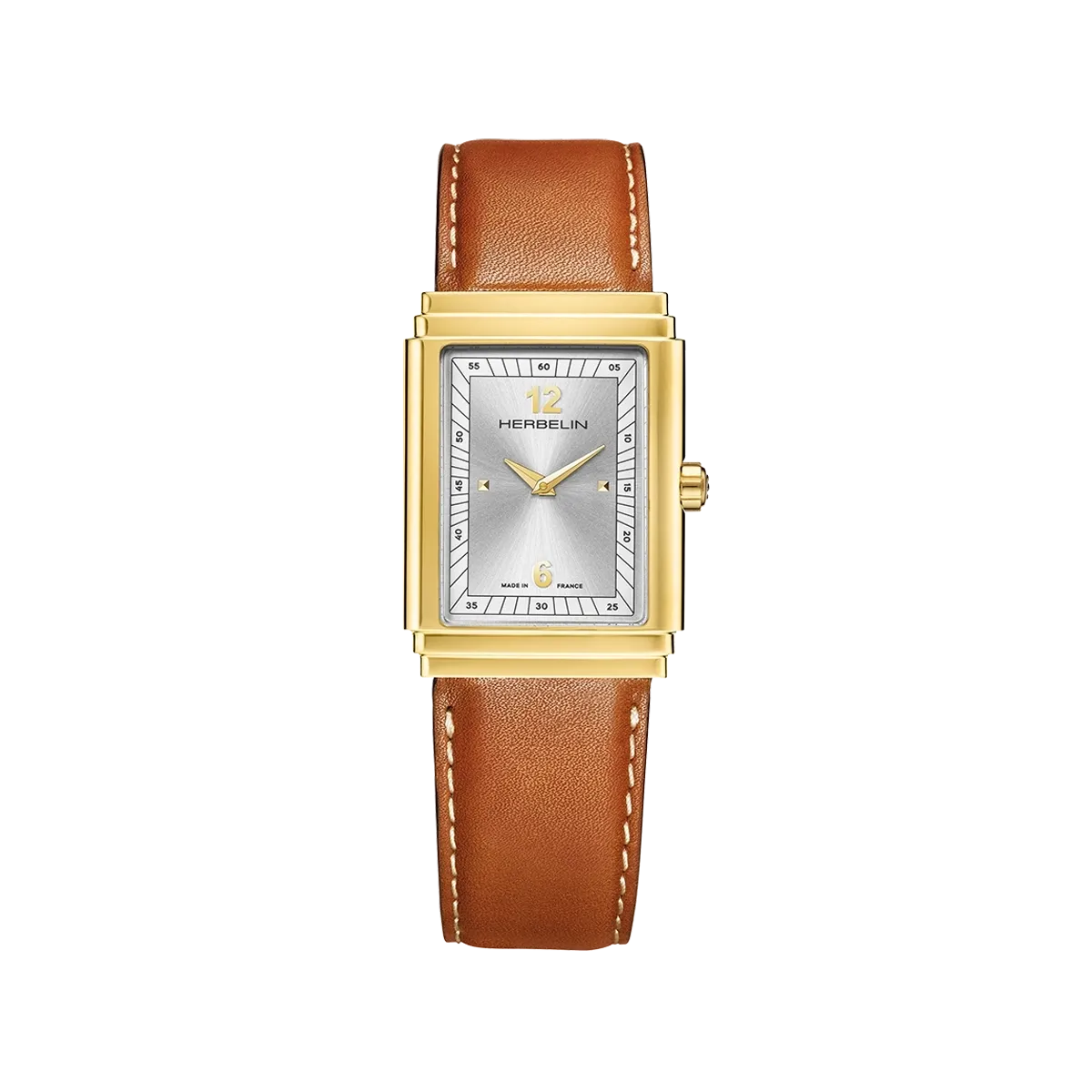 Montre "ART DÉCO" – 1925'S – PVD Or Jaune & Cuir