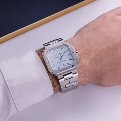 Montre "CAP CAMARAT" – Square Automatique – Acier & Bleu Artique