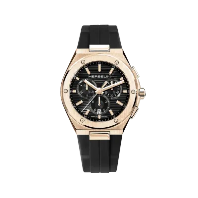 Montre "CAP CAMARAT" – Chronophage – Noir & PVD Or Rose