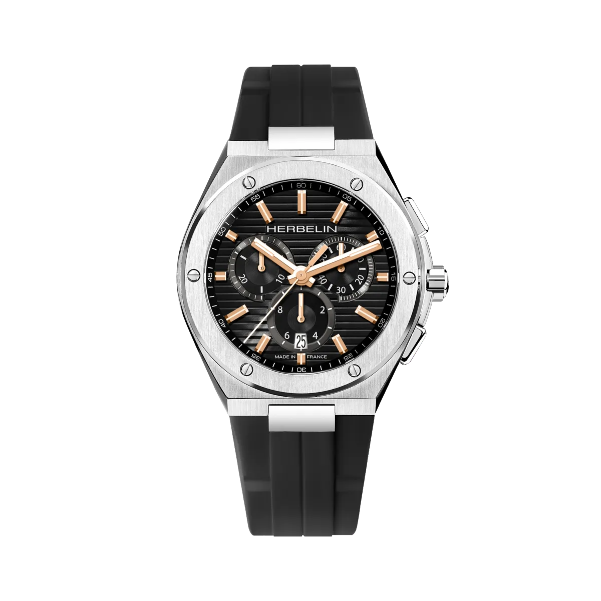 Montre "CAP CAMARAT" – Chronophage – Acier & FKM Noir