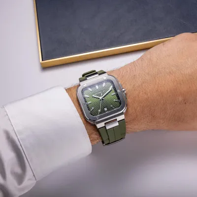 Montre "CAP CAMARAT" – Square Quartz – Kaki & FMK