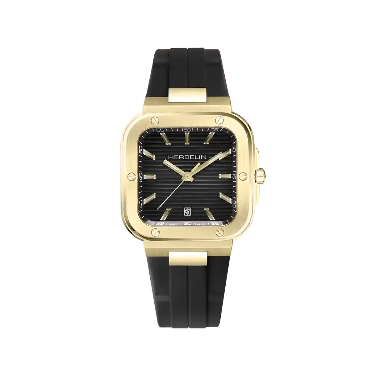 Montre "CAP CAMARAT" – Square Quartz  – Noir & Acier PVD Or 1N