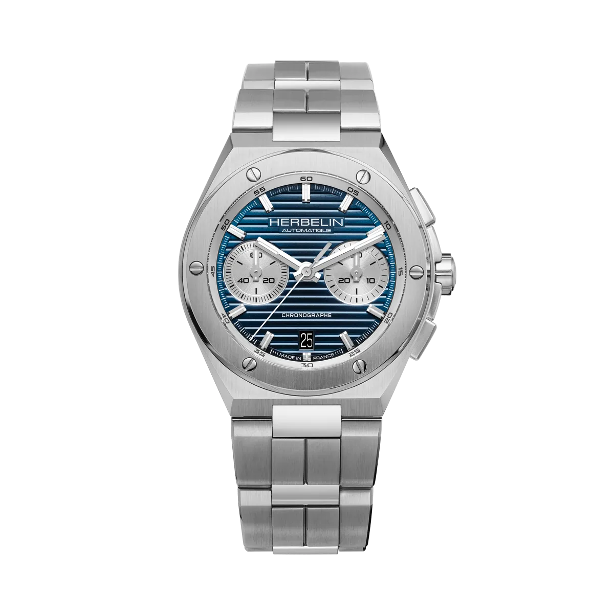 Montre "CAP CAMARAT" – Chronophage – Acier & Bleu