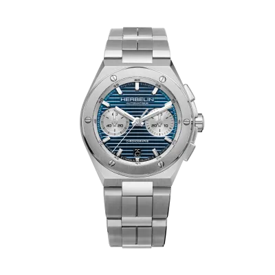 Montre "CAP CAMARAT" – Chronophage – Acier & Bleu