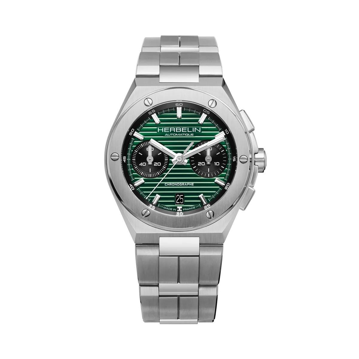 Montre "CAP CAMARAT" – Chronophage – Acier & Vert